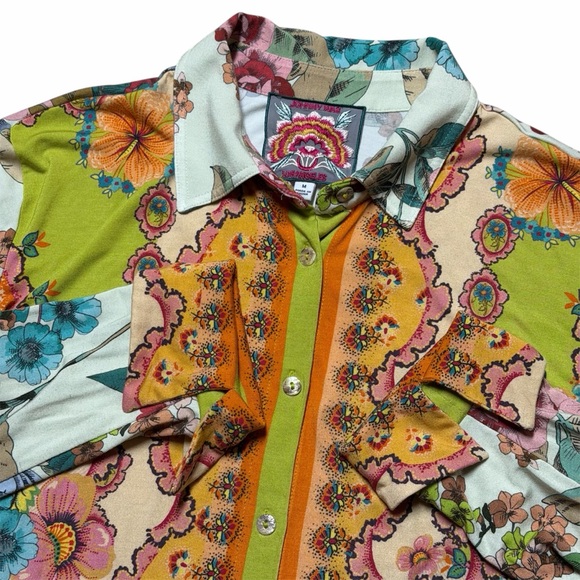 Johnny Was Tops - Johnny Was Women’s The Janie Favorite Button Front Shirt Size Med Rossey Floral